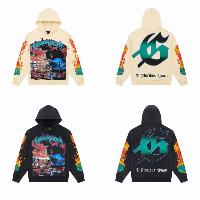 g123# God Speed L.A.G Hoodie 100%纯棉高品质卫衣帽衫 Color 颜色 : Black 洗水黑 , Bone 米黄 Size 尺