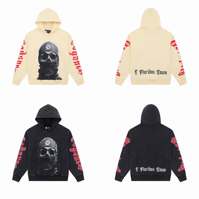 g126# God Speed Balaclava Szn Hoodie 高品质潮牌帽衫 Color 颜色 : Black 洗水黑 , Bone 米黄 Size