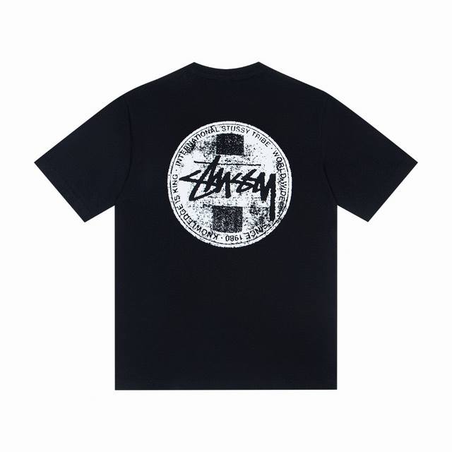 款号Hn795 高品质版本，区别通货 斯图西Stussy Ss25 圆形邮票印花Logo短袖T恤 男女同款 料 手感柔软舒适 吸汗透气. -百搭款 原单品质 情