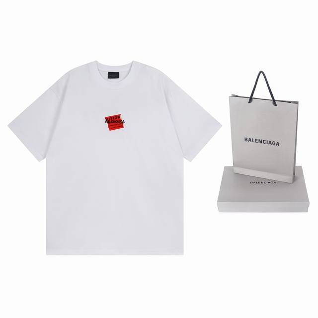 实拍图 顶级版本.官网品质 Balenci*Ga 巴黎#2025新款 前后字母Logo刺绣胶带压胶短袖T恤，设计感十足 欢迎对比 面料采用巴黎Zp定织定染全棉双