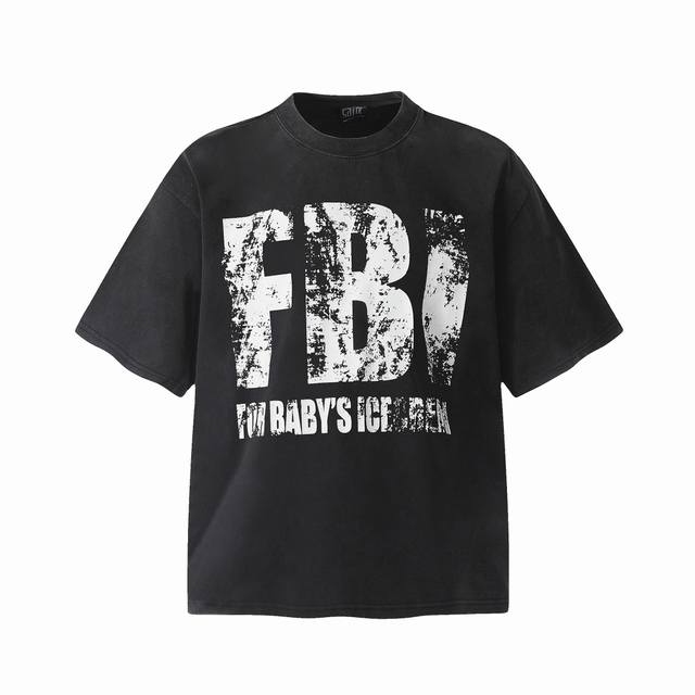 vt9139 Sense Aisle Fbi战争女孩人脸数码印花复古水洗做旧短袖T恤 小领口设计 热固油墨直喷印花 高街复古重磅做旧水洗Vintage短袖 尺码