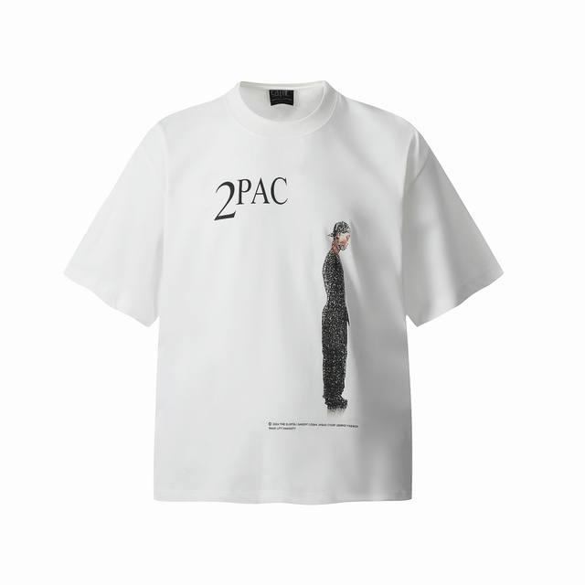 vt9124 Saint Michael 25Ss圣徒联名图派克Tupac说唱歌手2Pac人像Big Face数码直喷短袖T恤 小领口设计 数码直喷印花 高街复