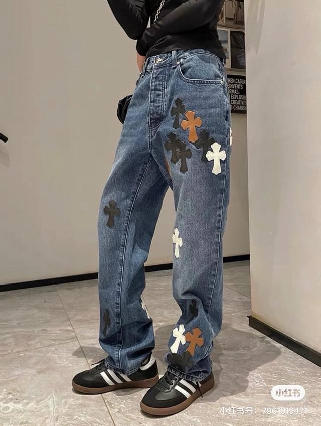 8038 Chrome Hearts 克罗心Ch Matty Boy Sex Records系列 限定拼皮多色高街工装牛仔裤 真实还原Vintage极致质感 意