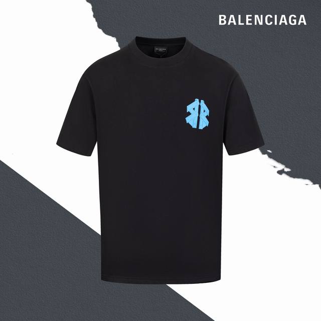 款号Sl53 Balenciaga巴黎字母胶带立体叠层硅胶圆领短袖 胶印压花 情侣同款 全套包装 三标齐全 区别市场通货 随意对比 纯棉280克高克重32支双纱