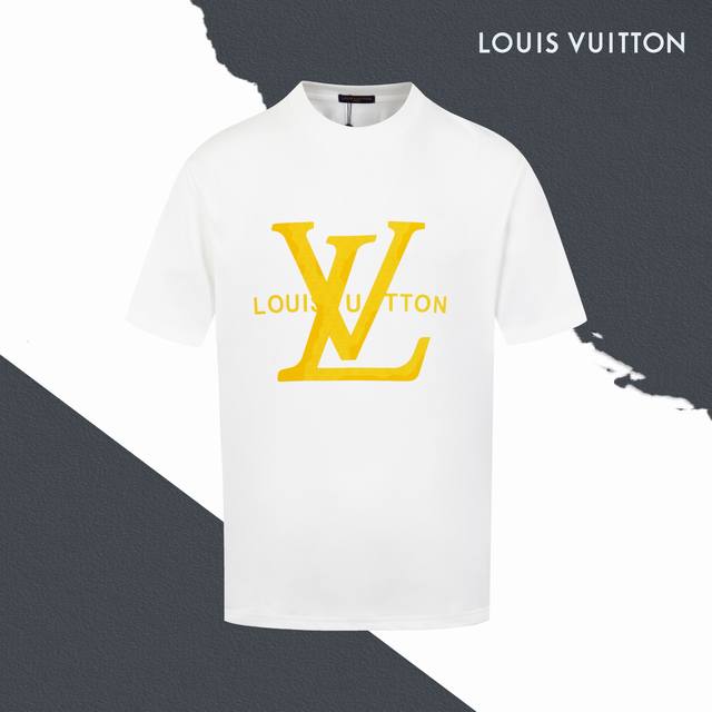 款号Sl51 Lv路易威登大标字母Logo立体硅胶压胶圆领短袖 印花 情侣同款 全套包装 三标齐全 区别市场通货 随意对比 纯棉280克高克重32支双纱 不起球