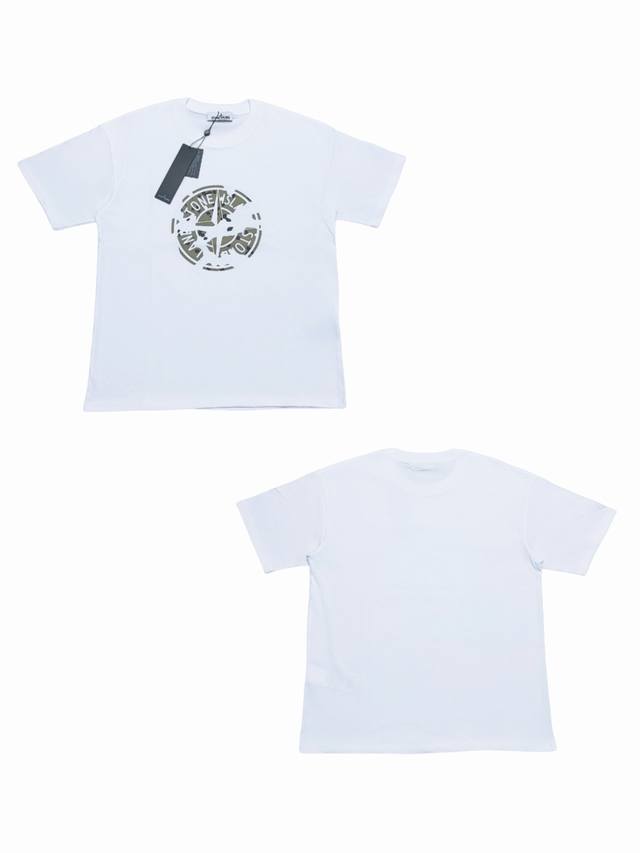 054# Stone Island石头岛 字母Logo印花圆领套头短袖T恤 经典圆领设计 配合精准的剪裁比例 无论是单穿展示干净利落的形象 还是作为打底增加层次