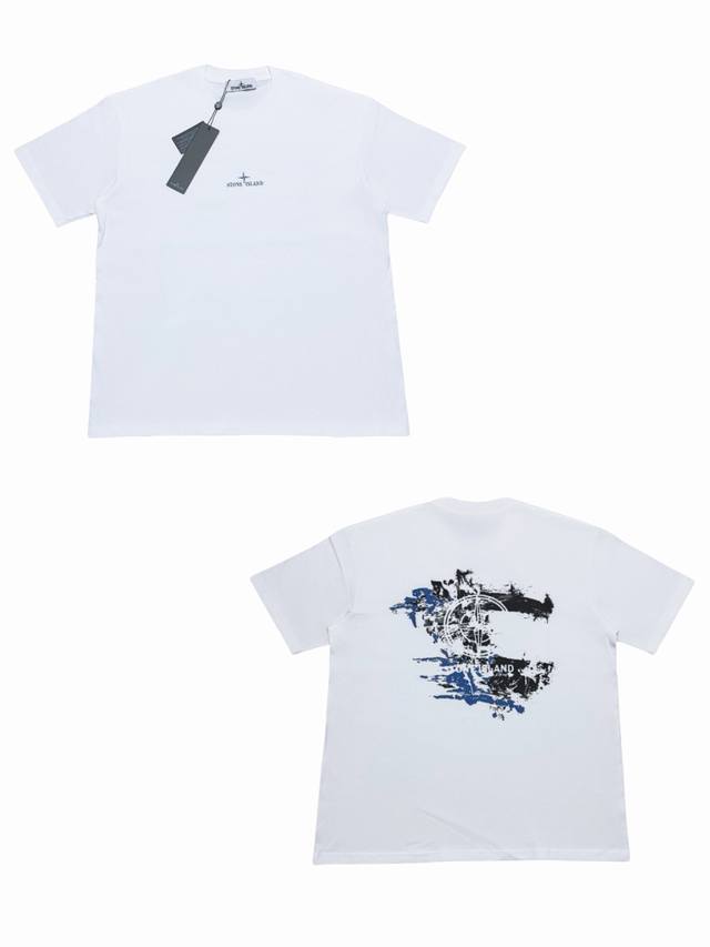 046# Stone Island石头岛 Ss21 背面印花圆领短袖T恤 经典圆领设计 配合精准的剪裁比例 无论是单穿展示干净利落的形象 还是作为打底增加层次感