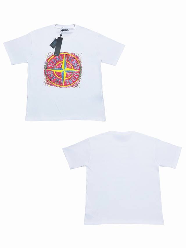044# Stone Island石头岛 Logo罗盘印花圆领短袖T恤 经典圆领设计 配合精准的剪裁比例 无论是单穿展示干净利落的形象 还是作为打底增加层次感