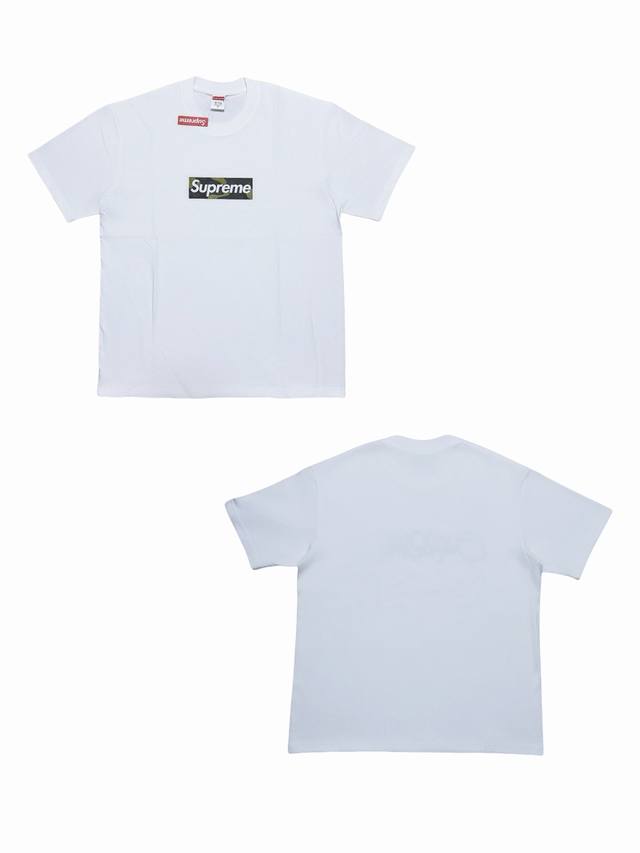 su128# Supreme Fw23 秋冬系列 胸前徽标纯色短袖 男女同款 采用圆筒无缝工艺 原版工艺 衣服侧面没有缝合骨位 鉴定重点 面料：全都订织定染，2