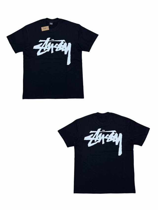 s284# Stussy Fw23 Dizzy Stock Tee 眩晕幻影印花圆领短袖T恤 男女同款 采用圆筒无缝工艺 原版工艺 衣服侧面没有缝合骨位 鉴定重