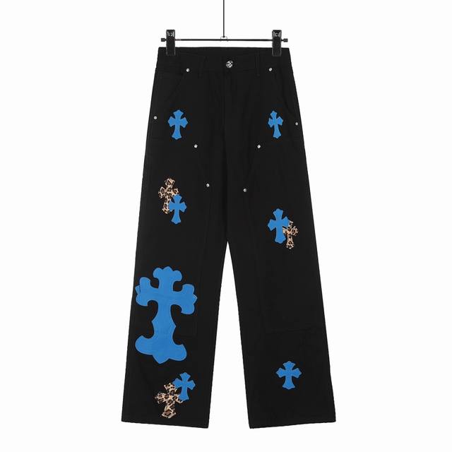 8097 Chrome Hearts Ch克罗心 24Ss亲友限定牛王大十字架卡哈特底板伐木裤牛仔阔腿裤 真实还原Vintage极致质感 无原标平替款 意产特种