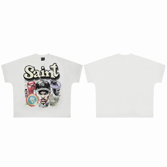 saint Vintage 美潮特殊版型连体袖爆款短袖T恤 P价： 码数：M L Xl 款号：2157 颜色：白色