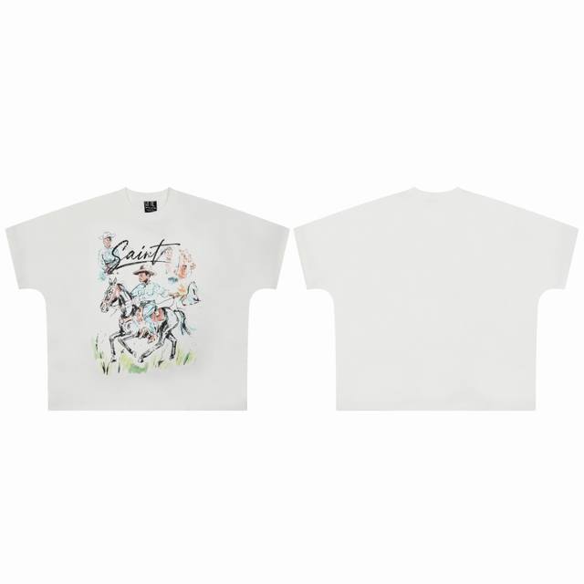 saint Vintage 美潮特殊版型连体袖爆款短袖T恤 P价： 码数：M L Xl 款号：2156 颜色：白色