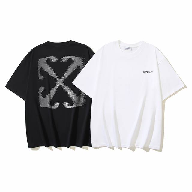 1099# Off-White纯棉260G重磅虚幻箭头印花短袖T恤 黑色 白色 S M L Xl