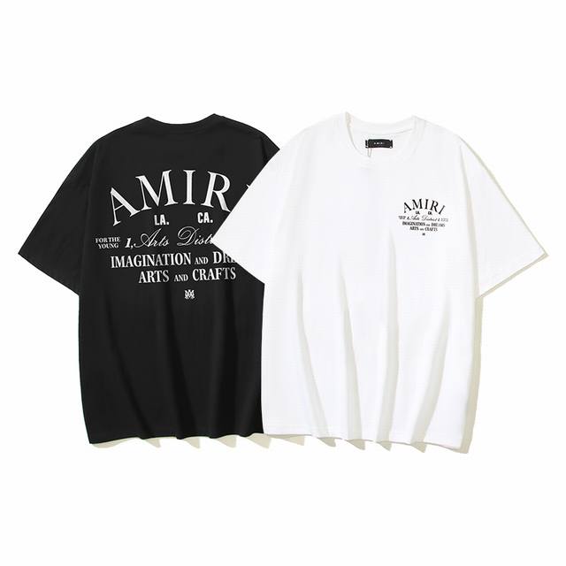 212# Amiri纯棉250G重磅短袖T恤 黑色 白色 M L Xl Xxl