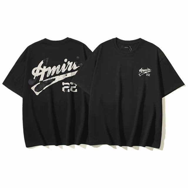 211# Amiri纯棉250G重磅短袖T恤 黑色 M L Xl Xxl