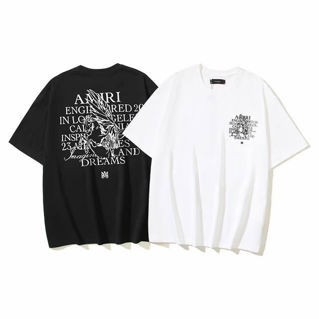 209# Amiri纯棉250G重磅短袖T恤 黑色 白色 M L Xl Xxl
