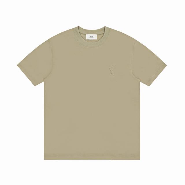 3125# 市场第一品质 Ami 艾米 Ss凹凸压印立体小标经典短袖 全网首家定染100%无色差版本 区别市面拿相近颜色随便做货的快餐货 欢迎对比 和专柜有色差