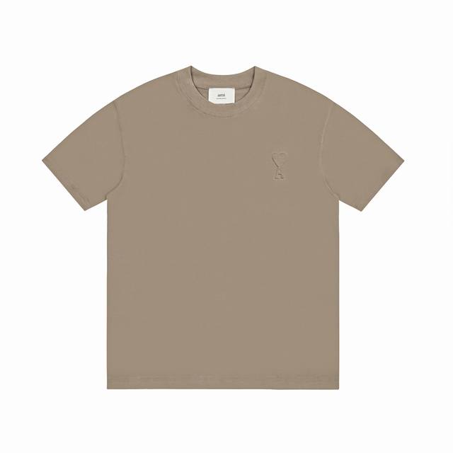 3125# 市场第一品质 Ami 艾米 Ss凹凸压印立体小标经典短袖 全网首家定染100%无色差版本 区别市面拿相近颜色随便做货的快餐货 欢迎对比 和专柜有色差