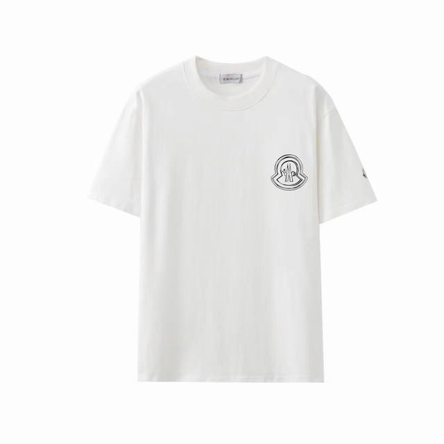 款号：M1061 2025早春Moncler 蒙口 官网同款印花图案 双纱纯棉短袖 - 260G双纱纯棉顶级面料 手感柔软 百分百纯棉独家出货 定染硫化黑无尘处