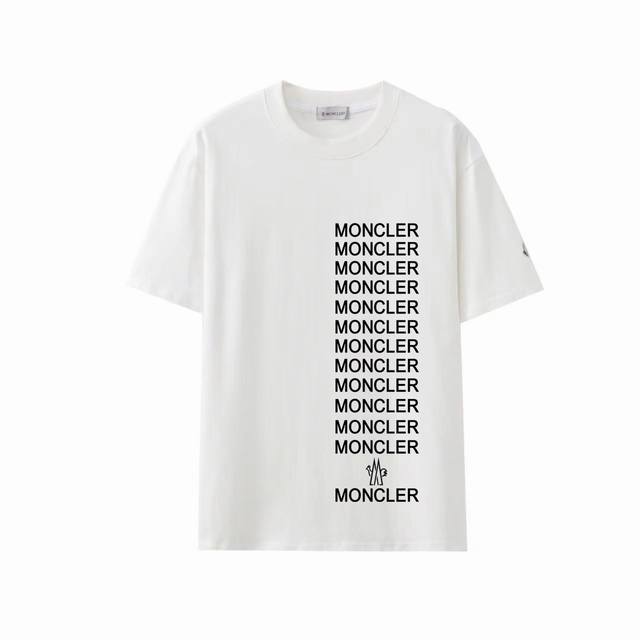 款号：M1054 2025早春Moncler 蒙口 官网同款印花图案 双纱纯棉短袖 - 260G双纱纯棉顶级面料 手感柔软 百分百纯棉独家出货 定染硫化黑无尘处