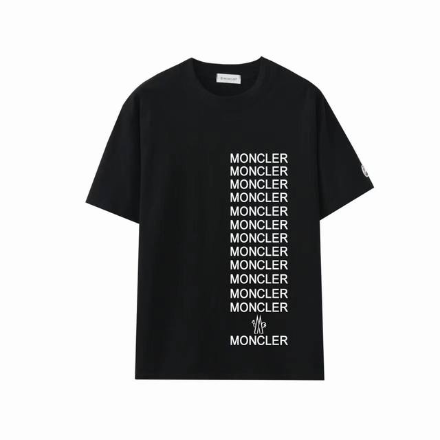 款号：M1054 2025早春Moncler 蒙口 官网同款印花图案 双纱纯棉短袖 - 260G双纱纯棉顶级面料 手感柔软 百分百纯棉独家出货 定染硫化黑无尘处