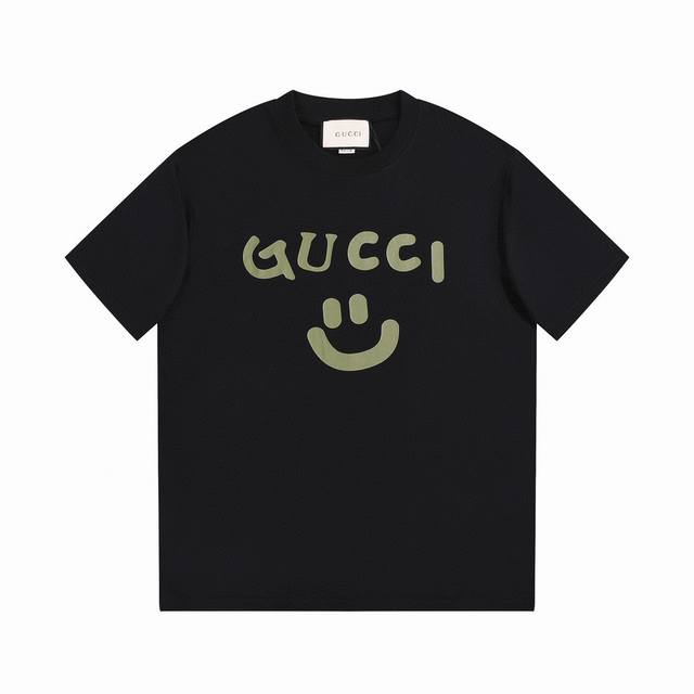 Gc515 高品质Gucci 古驰 Gg24Ss春秋笑脸短袖T恤。全新标语系列，宽松Os版型更为适合搭配各种潮流时尚造型！男女同款，原版版型，三标齐全。 Col