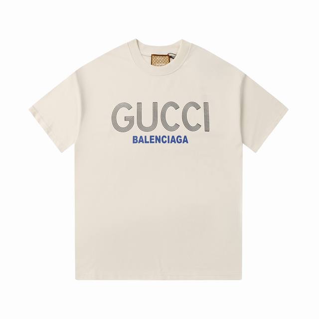 507 古驰Gucci联名巴黎印花Logo短袖T恤 Logo标识精致升级，灵感源自八十年代复古 原版面料 官方同款 短袖T恤 定制260克同缸染面料 手感非常舒