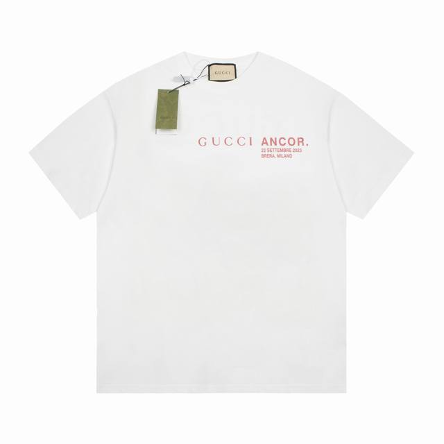 Gc510 高品质 Guc 古驰 24Ss 秀场 Ancora 短袖，纯棉双纱面料，对色定染面料，超精细平网印花工艺，潮流感十足，采用细致纱网材质做网板，定染纯