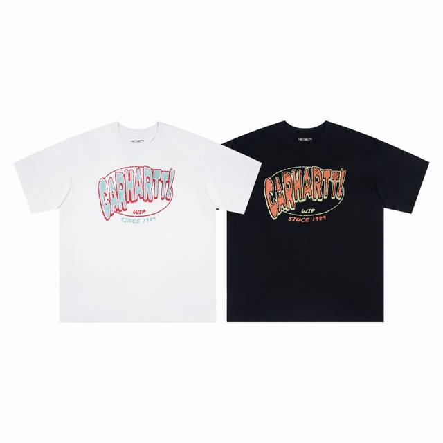 4044# Carhartt Wip 卡哈特 经典款卡哈特Logo印花短袖 颜色：黑 白 码数：S M L Xl 面料：潮牌双纱260克