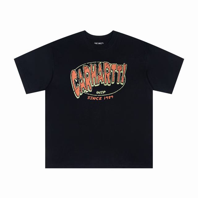 4044# Carhartt Wip 卡哈特 经典款卡哈特Logo印花短袖 颜色：黑 白 码数：S M L Xl 面料：潮牌双纱260克