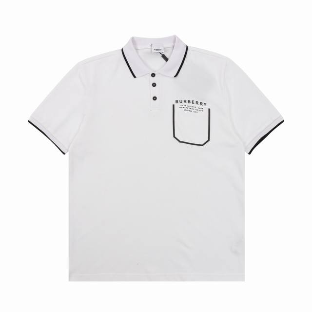 Burberry 巴宝莉 胸口口袋字母印花短袖Polo衫 Size：S-L