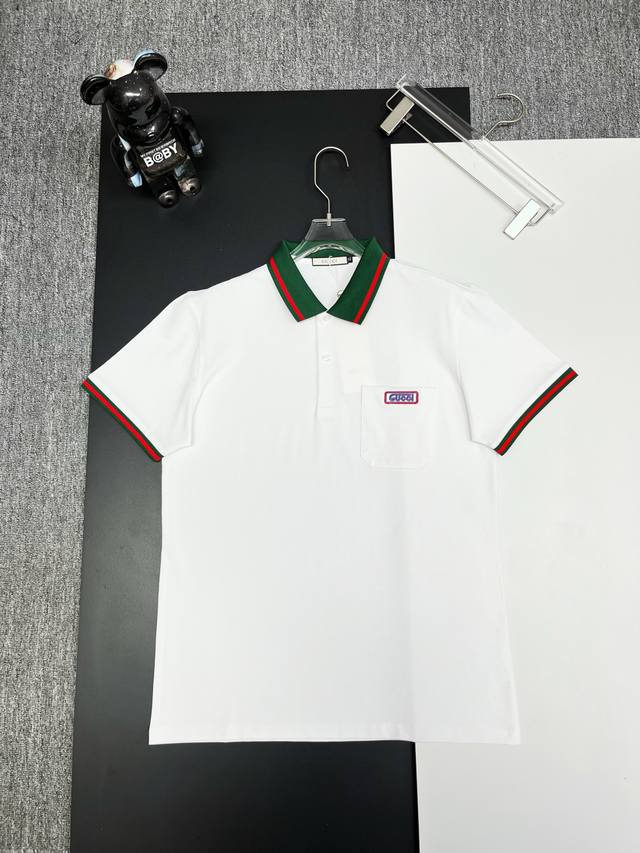GuccⅠ 古驰 字母刺绣新款Polo衫 原版面料 原版订制辅料 官方同款 采用210克丝光珠地棉，定制 同缸染面料 手感非常舒服爽滑 版型挺阔有型 一线品牌代