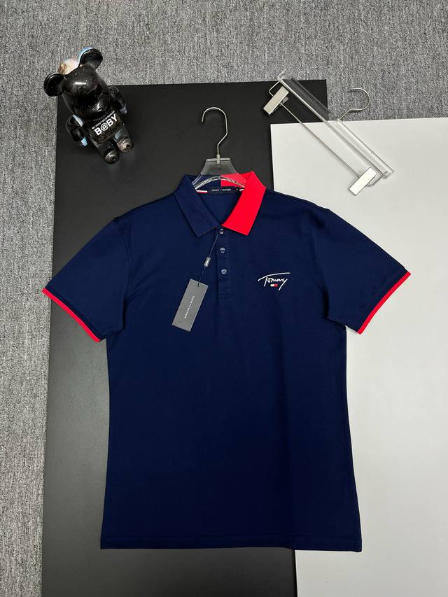 Tommy 汤米 刺绣新款Polo衫 原版面料 原版订制辅料 官方同款 采用210克丝光珠地棉，定制 同缸染面料 手感非常舒服爽滑 版型挺阔有型 一线品牌代工厂