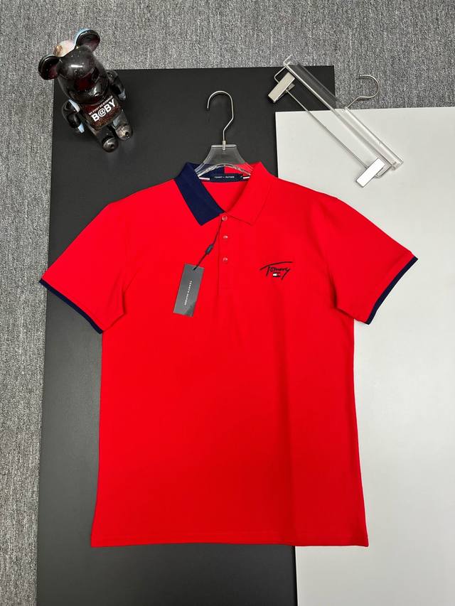 Tommy 汤米 刺绣新款Polo衫 原版面料 原版订制辅料 官方同款 采用210克丝光珠地棉，定制 同缸染面料 手感非常舒服爽滑 版型挺阔有型 一线品牌代工厂