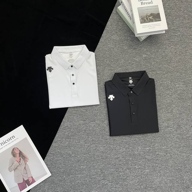 Descente 迪桑特 无痕速干压胶 立体硅胶Logo运动休闲短袖Polo衫 -不管是商务出行，还是运动休闲，一件顶所有！高端大气上档次 -此款面料采用无痕抗
