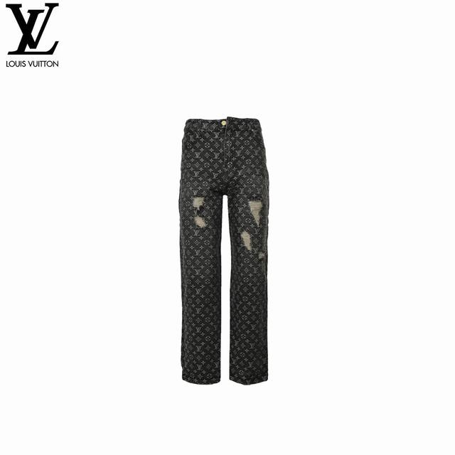 Louis Vuitton 路易威登 23Ss 小红人破坏提花牛仔裤 厚牛仔长裤.百搭款式，男女同款. Size:S-Xl