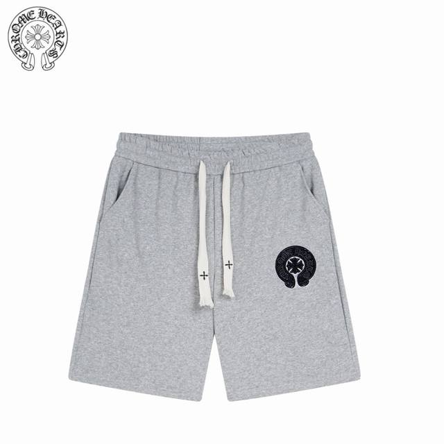 Chrome Hearts 克罗心 24Ss刺绣Logo 十字架短裤 采用订色订染毛圈纯棉卫衣面，420G双股双纱，手感舒适 进口针织针梳棉进行制作，厚度适中，