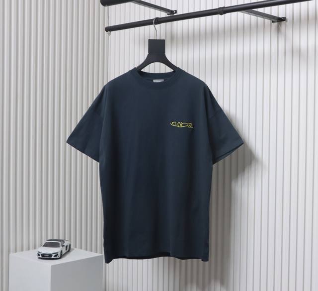 Dior 迪奥 25Ss 滑雪系列刺绣徽标短袖 订染260克纯棉面料 刺绣采用进口百灵达出品 定制领标洗水唛 宽松版型 Size:S-Xl