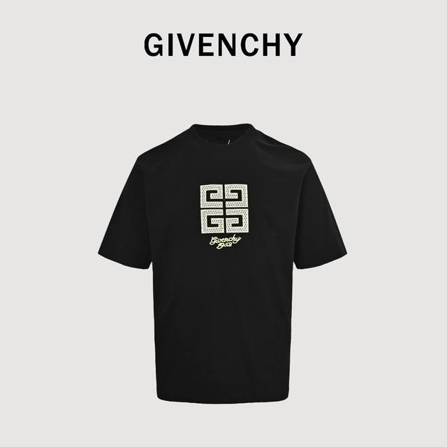 Givenchy Gvc纪梵希 小孔刺绣圆领短袖T恤 标志性网布绣花字母Logo标识 官方同步 1:1原版开模 时尚个性 百搭潮流 纯原品质 原版洗水面料 吊牌