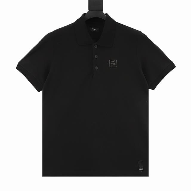 Fendi 芬迪 25Ss 烫金Ff徽标Polo短袖 采用60支双股280克重100%棉双面珠地面料，拆解纱线分析，订织蜂窝四角网眼胚布，衣领为双系统提花定织扁