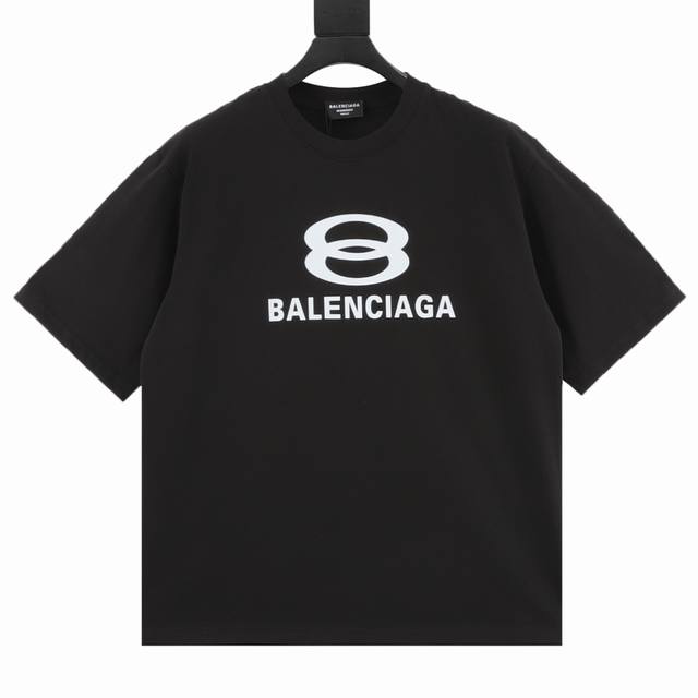Balenciaga巴黎世家 双环字母印花短袖 从面料到辅料全部跟足Zp 进口松井公司浆料印花绝不开裂 三标齐全 防潮纸 原版包装袋 区别市场通货 整件做法采用