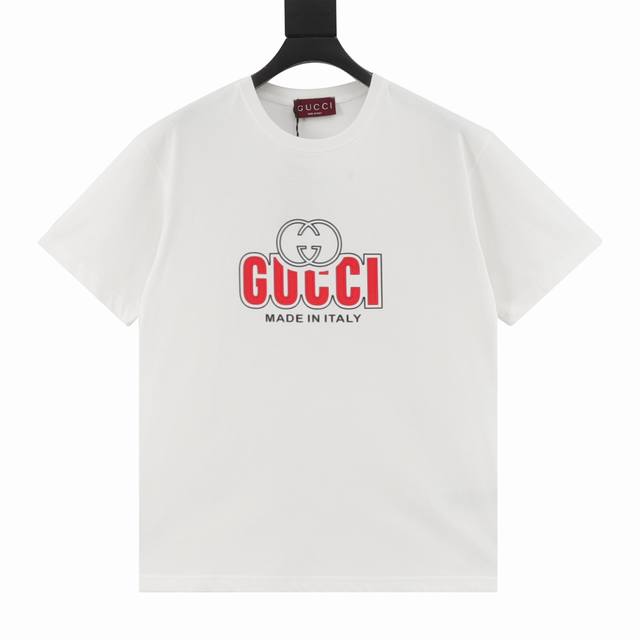 Gucci 古驰 25Ss 硅胶字母短袖T恤 面料经过2次高温缩水固色 不变形不缩水不起球 26支280G紧密双纱面料 配320G双纱拉架十字紧密高克重螺纹 螺