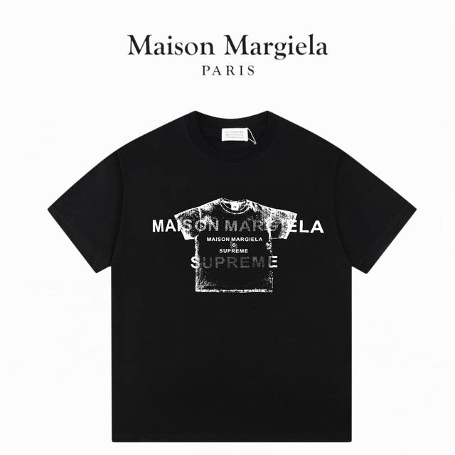 Maison Margiela马吉拉 Mm⑥打印T恤短袖 重磅300克双纱 黑色 ：Xs-L