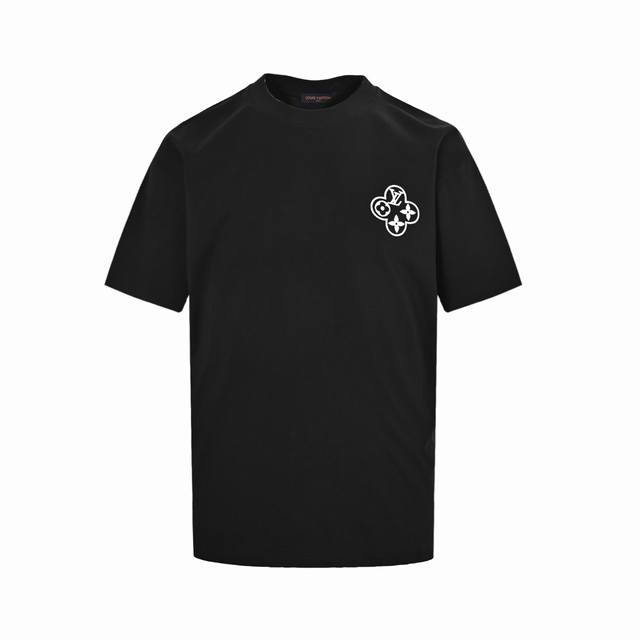 Louis Vuitton 路易威登 25Ss 后背链条圆圈刺绣短袖 面料采用高克重280G重精梳棉，定制1:1螺纹，面料舒适亲肤无异感， 制定染面料，纺织密