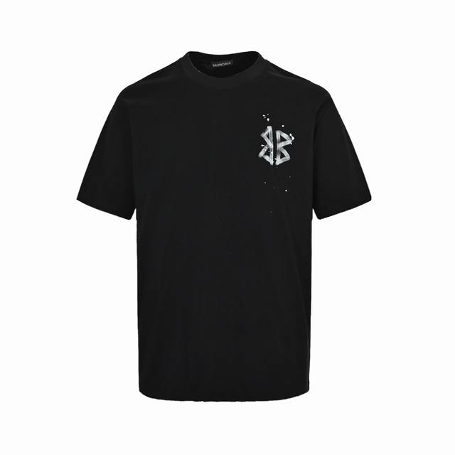 Balenciaga 巴黎世家 25Ss 涂鸦彩绘印花短袖 面料16支精梭棉230克，罗纹26支拉架1X1罗纹330克，菲林开版，椭圆机台版印花，丝网印刷，采