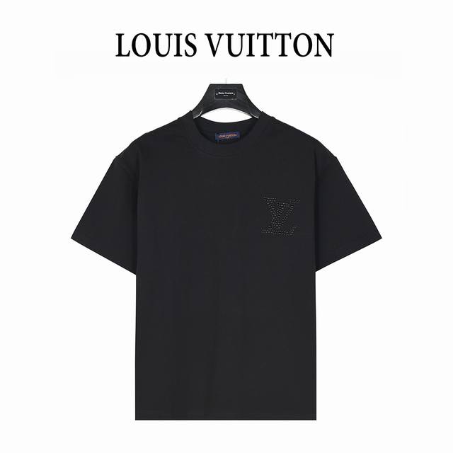 Louisvuitton 路易威登 25Ss 珍珠Logo字母烫钻短袖T恤 面料采用客供定织260G平纹布弹料，洗水后达280G 原版定制 简约而不失细节的一款