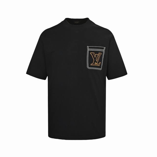 Louis Vuitton 路易威登 25Ss 线条假口袋刺绣短袖 面料采用280克重精梳棉，定制32支1*1螺纹，成衣两遍水洗处理，面料舒适亲肤无异感，定制