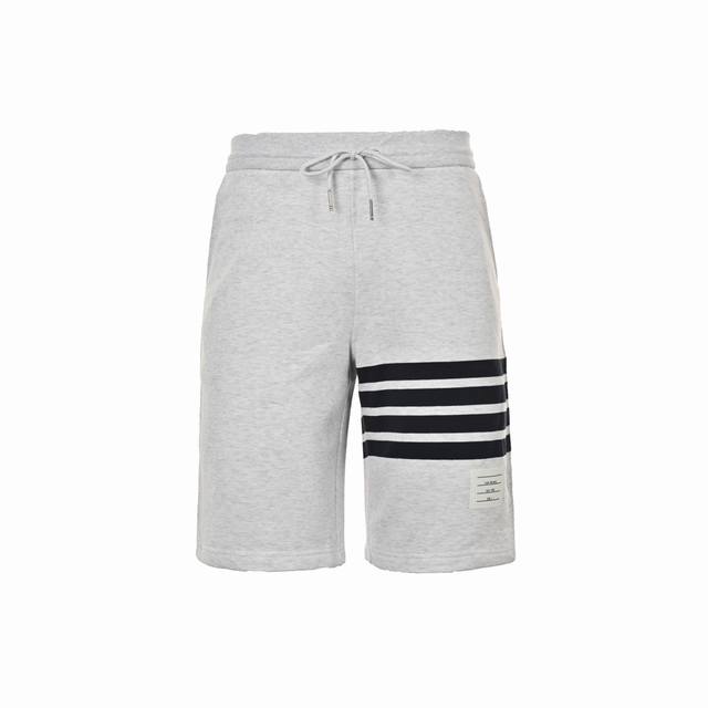 Thom Browne 汤姆布朗 新款灰白色织短裤 面料采用专业订纺表面32S触感细腻内里8S，挺括有型，克重高达380G，起订量500Kg 相当于1000件
