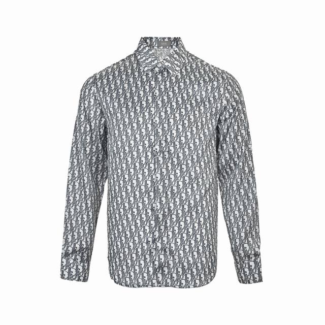 Dior 迪奥 25Ss 老花满印衬衫 定制涤纶臻选华韵衬衫料，柔滑细腻，舒适贴肤，数码印花技术 采用数字化图案设计 通过喷墨打印机将图案直接印制在织物上 实